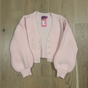 Edikted Pink Ribbed Cardigan